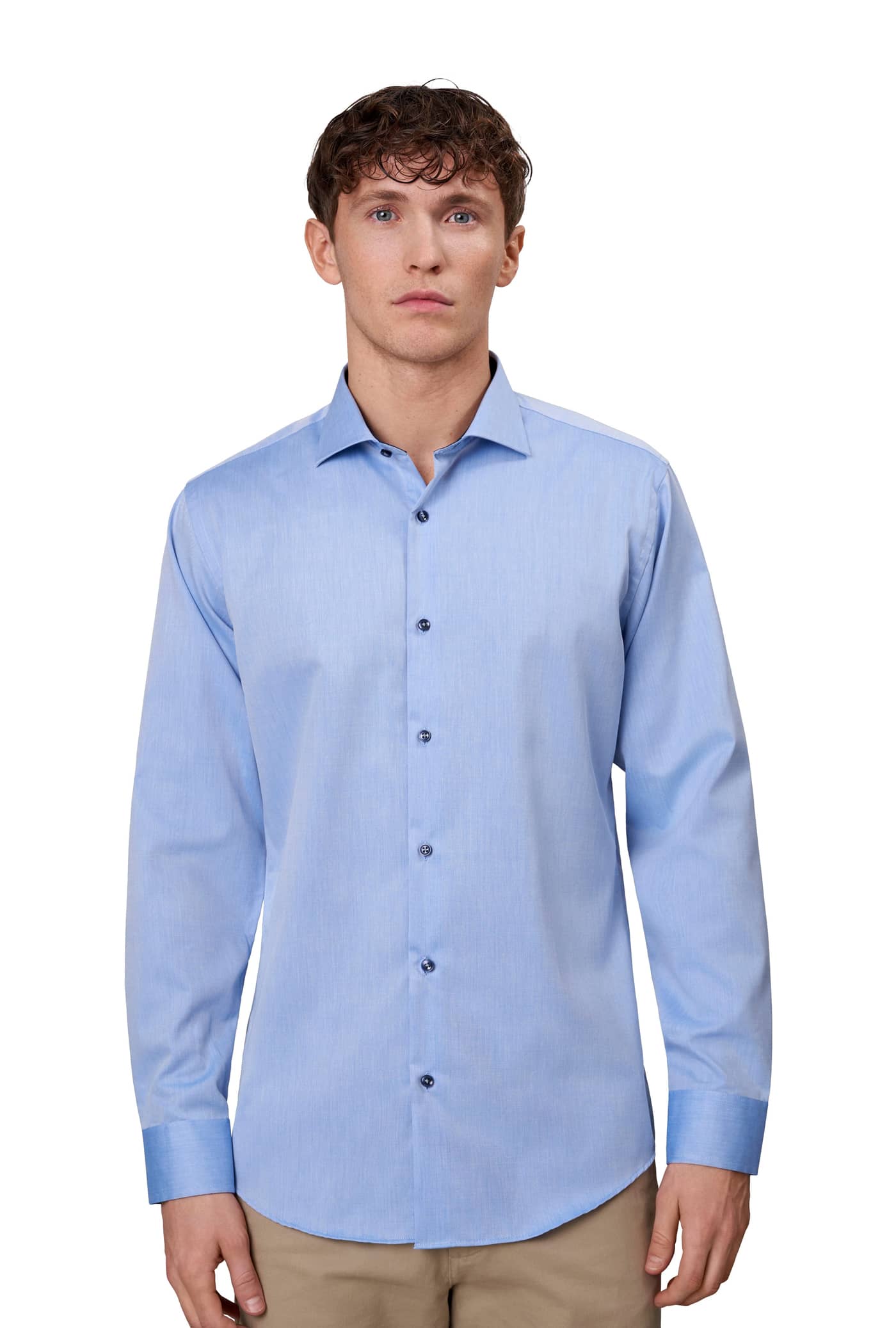 Seven Seas modernes Slim Fit Herren Businesshemd Fine Twill