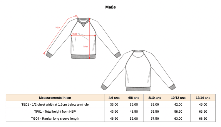 Bio-Sweatshirt für Kinder mit Raglanärmeln