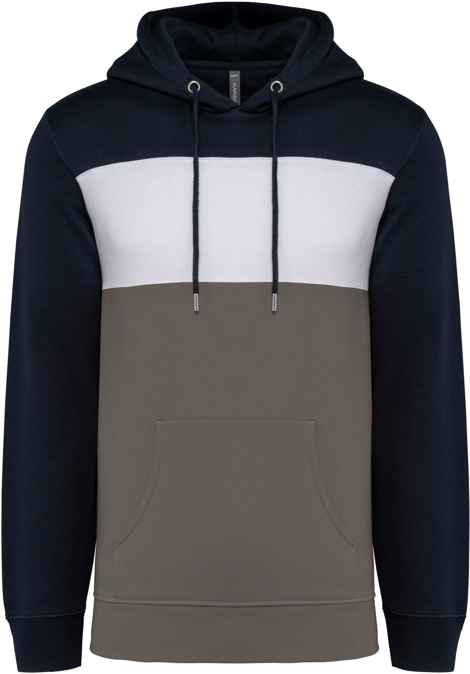 Dreifarbiges Kapuzensweatshirt, Unisex