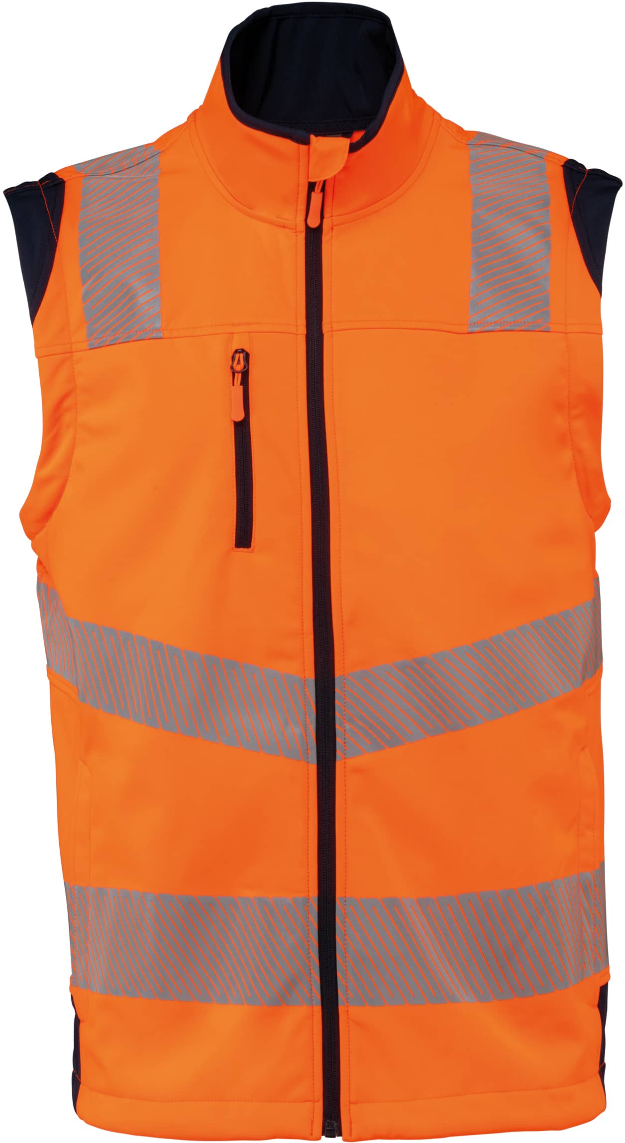 Recycelte Safety Softshell-Jacke mit abnehmbaren Ärmeln