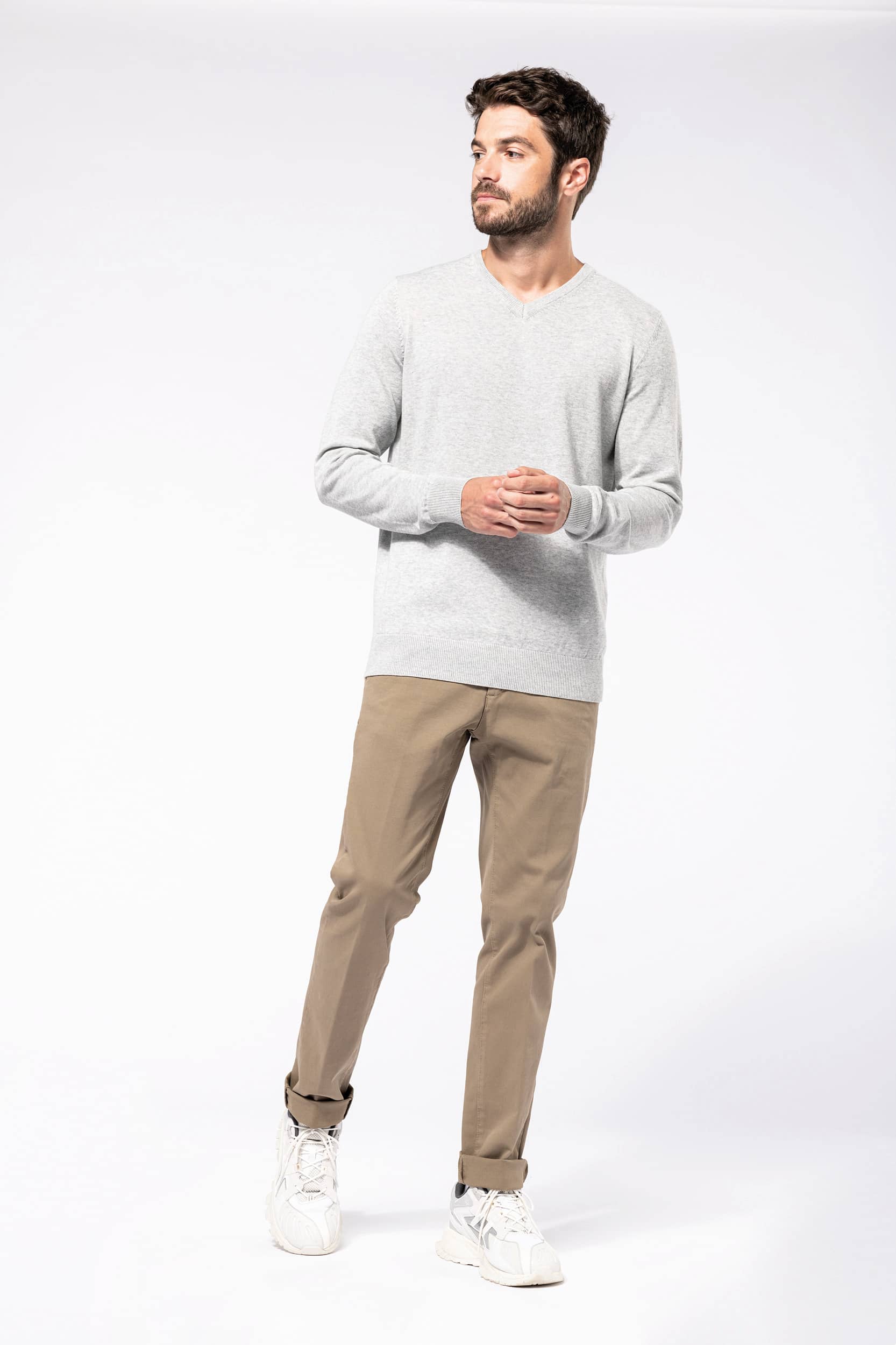 Umweltfreundlicher Herrenpullover mit V-Ausschnitt