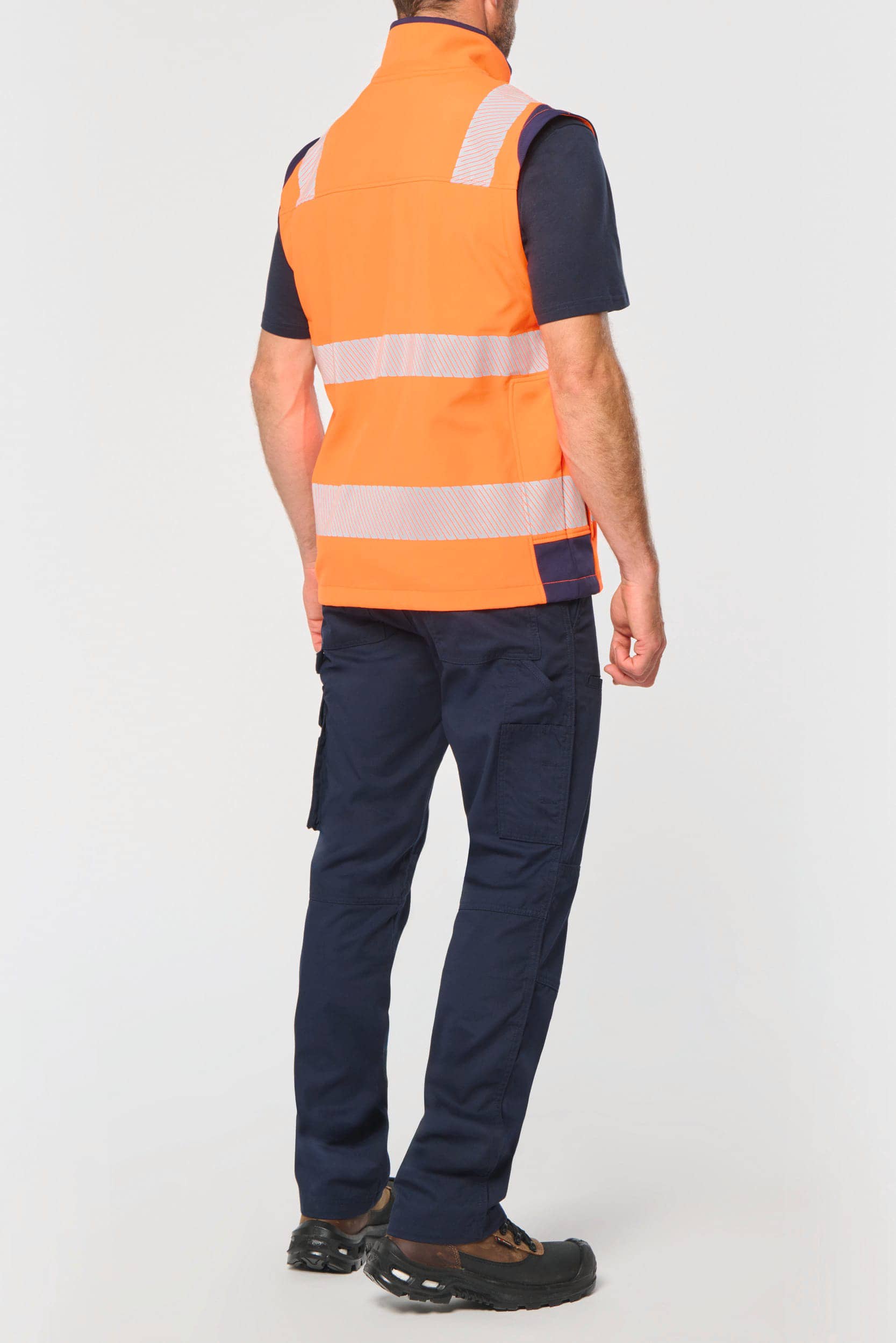 Recycelte Safety Softshell-Jacke mit abnehmbaren Ärmeln