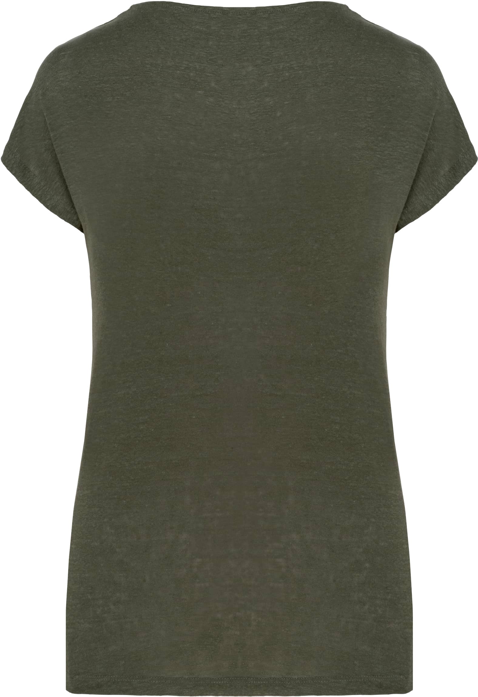 Damen-T-Shirt aus Leinen mit V-Ausschnitt