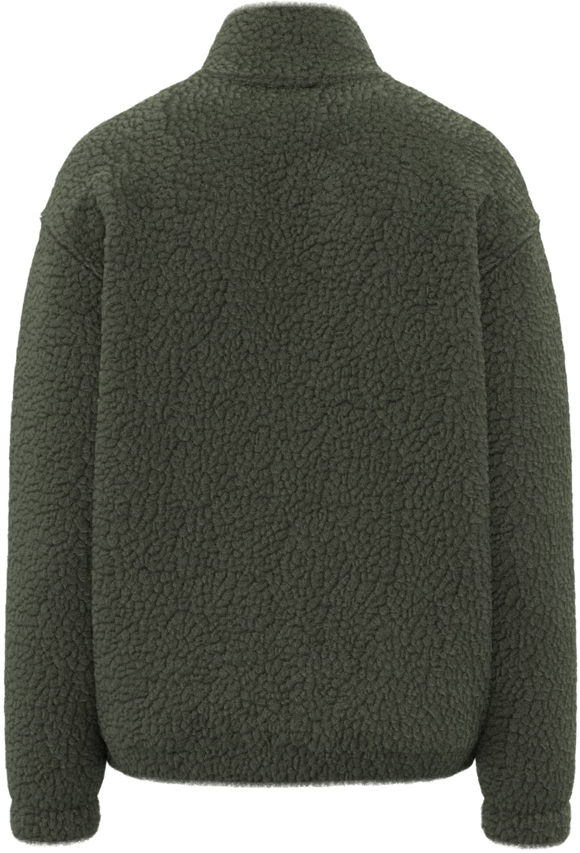 Unisex-Sweatshirt mit 1/4-Reißverschluss und überschnittenen Schultern aus Sherpa-Material