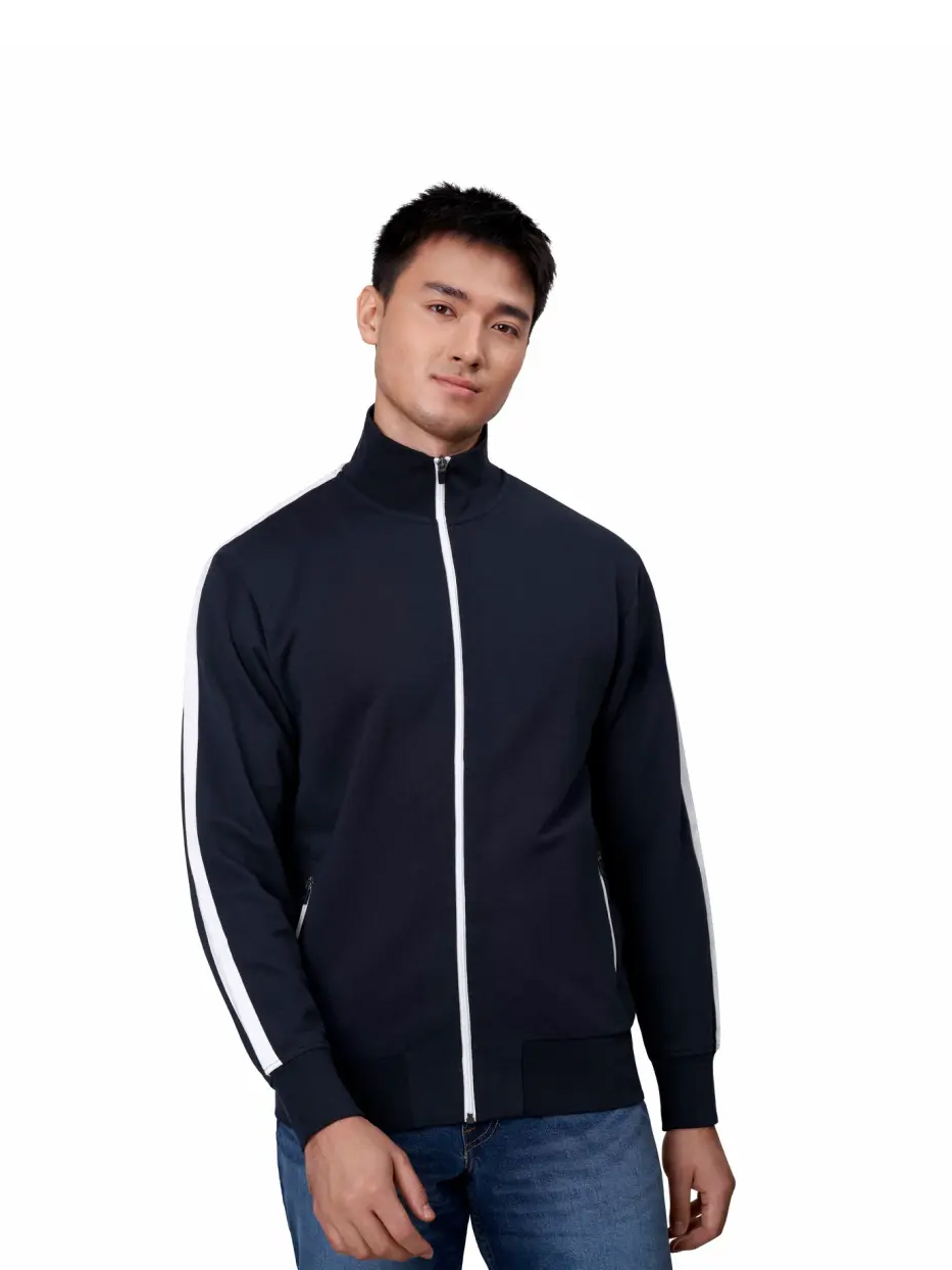 Klassische Kontrast Sweatjacke