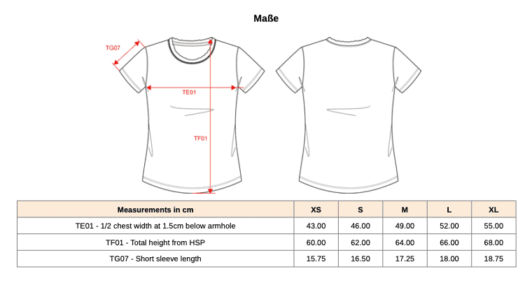 Bio-T-Shirt für Damen mit kurzen Ärmeln und ungesäumtem Halsausschnitt