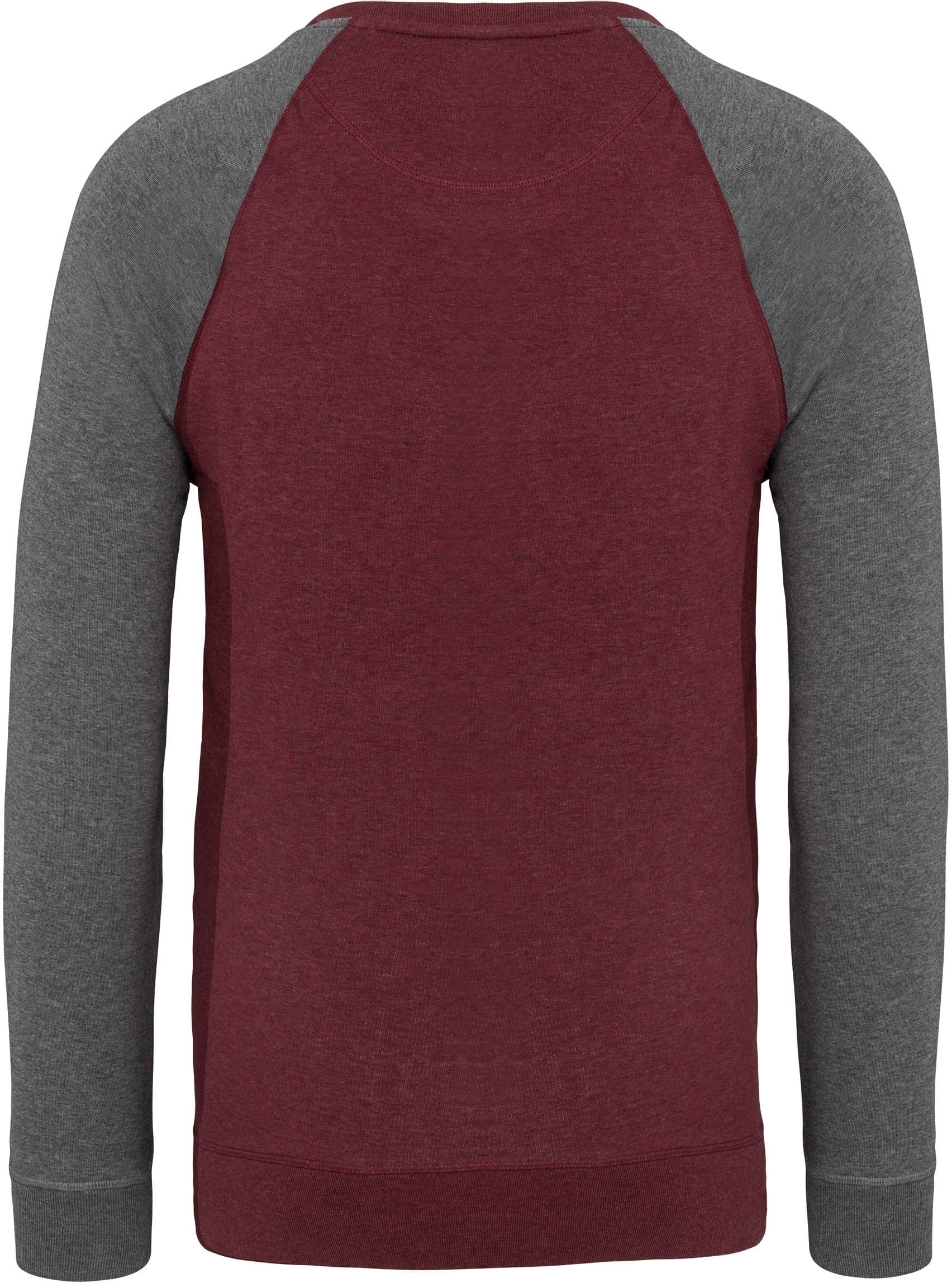 Zweifarbiges Herren-Sweatshirt French Terry BIO mit Rundhalsausschnitt und Raglanärmeln