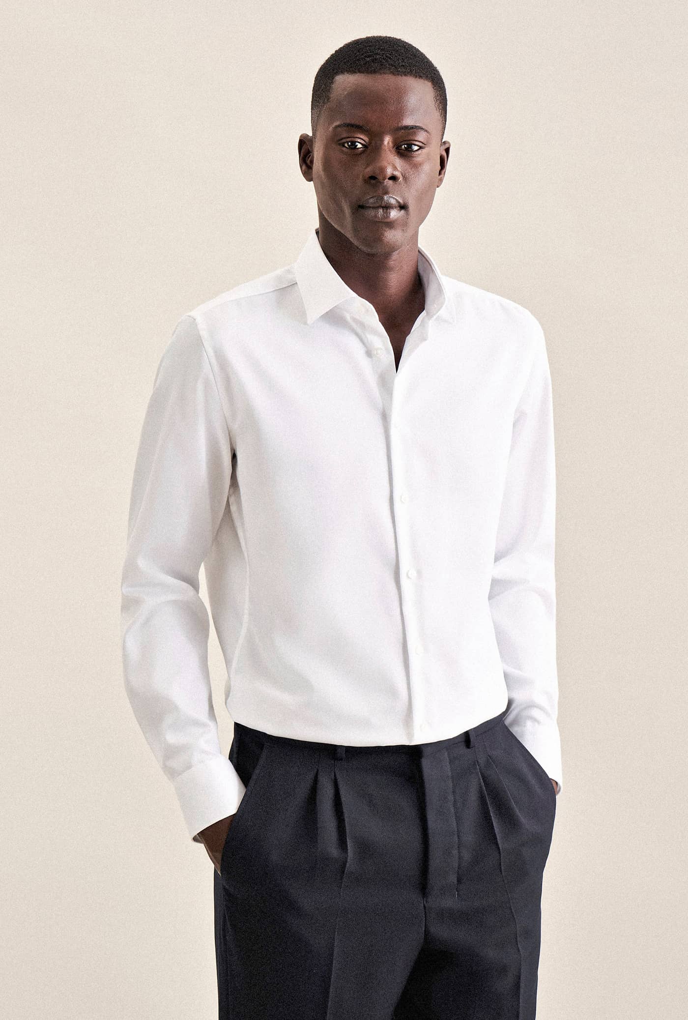 Men´s Shirt Shaped Fit Fine Twill Longsleeve