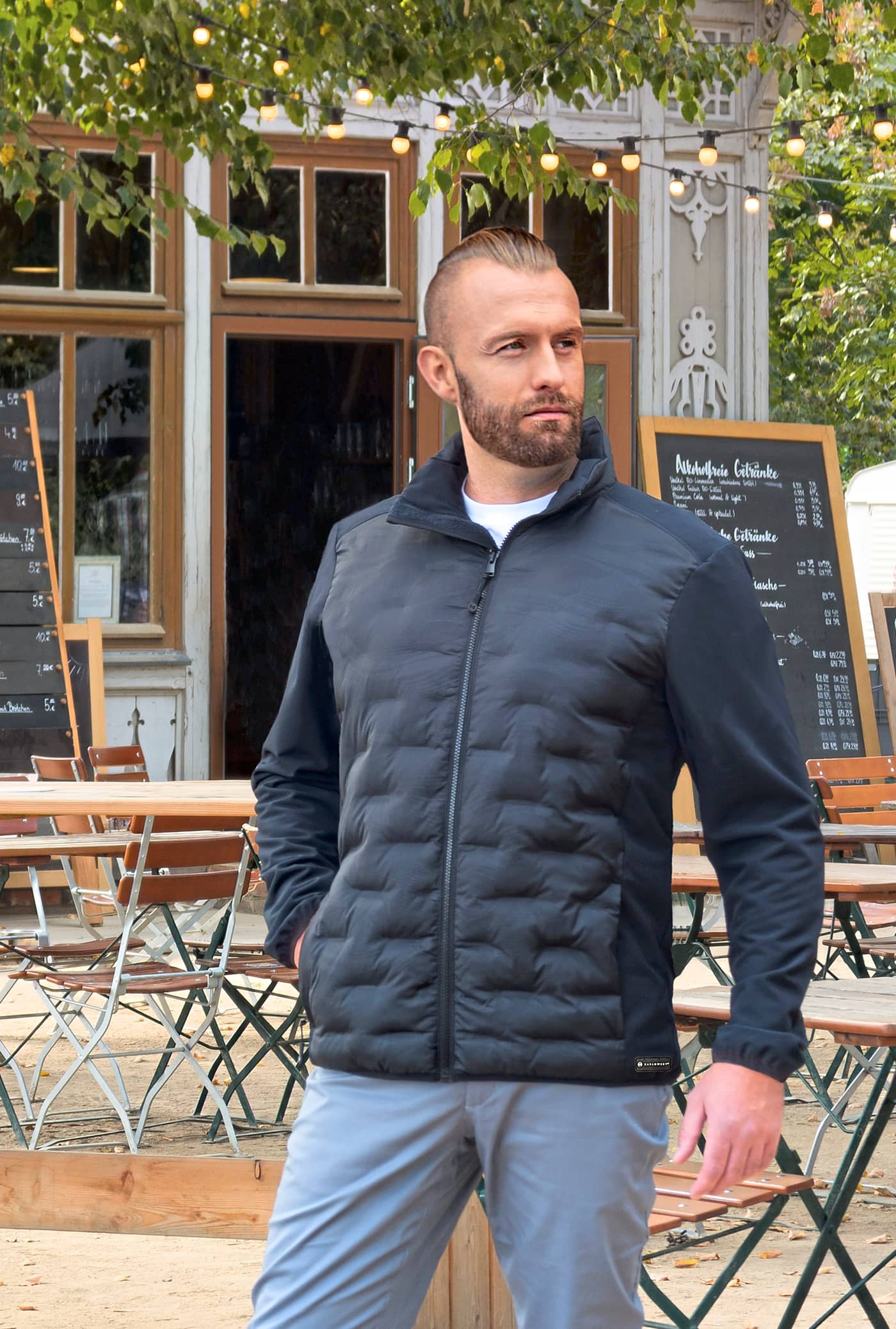 Herren Fleece-Hybrid Jacket