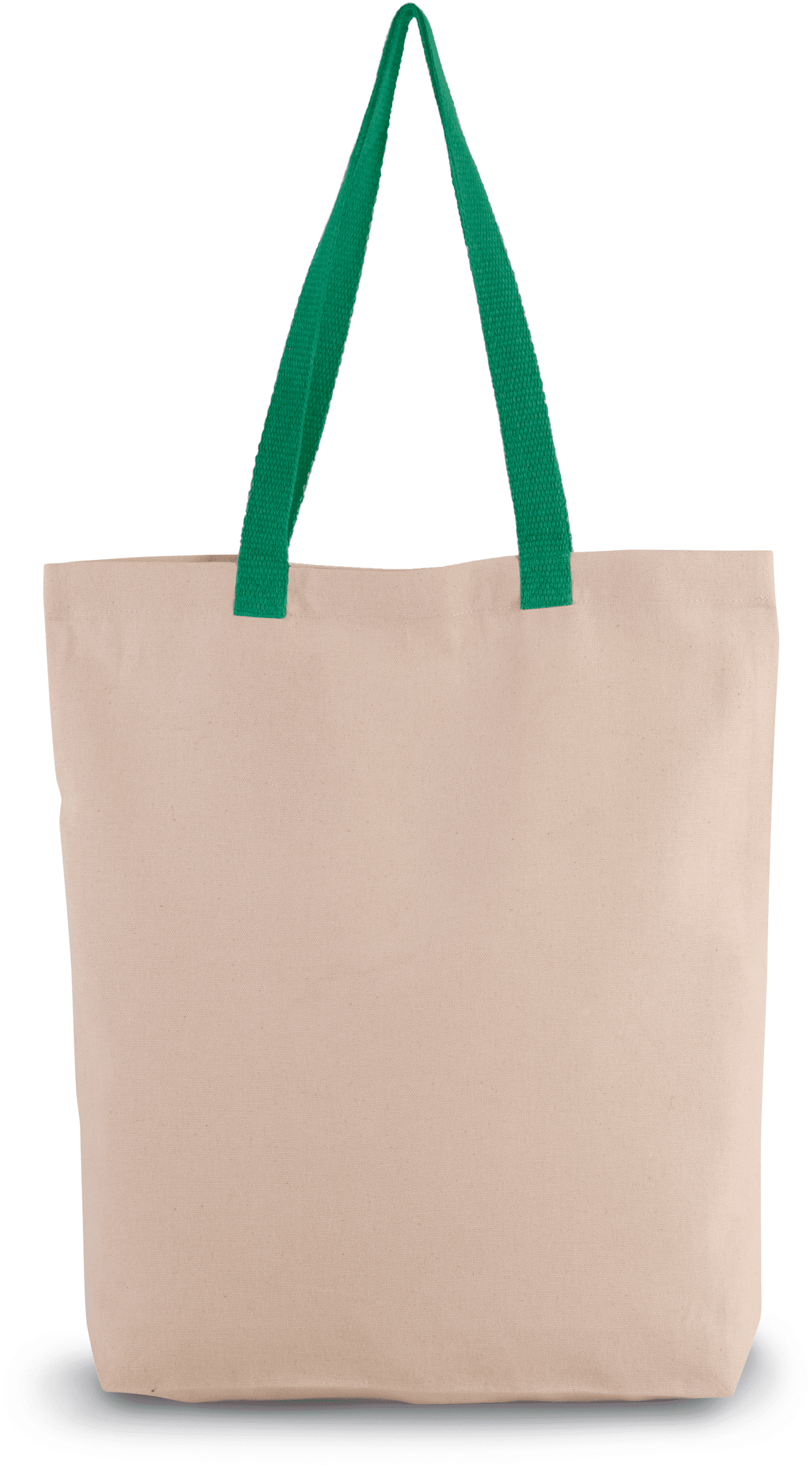 Shoppingtasche mit Seitenfalte und kontrastfarbenem Griff