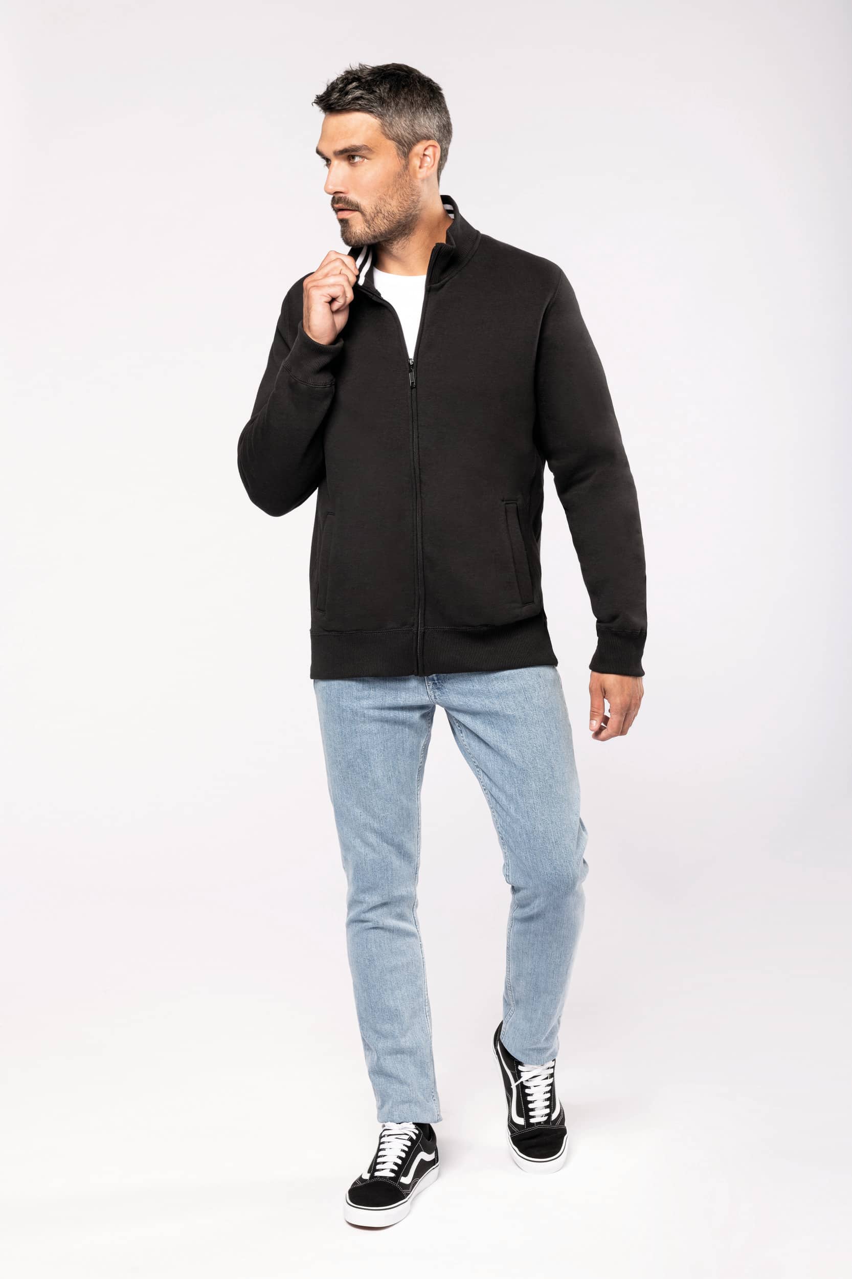 Herren Fleece-Sweater mit Reißverschluss