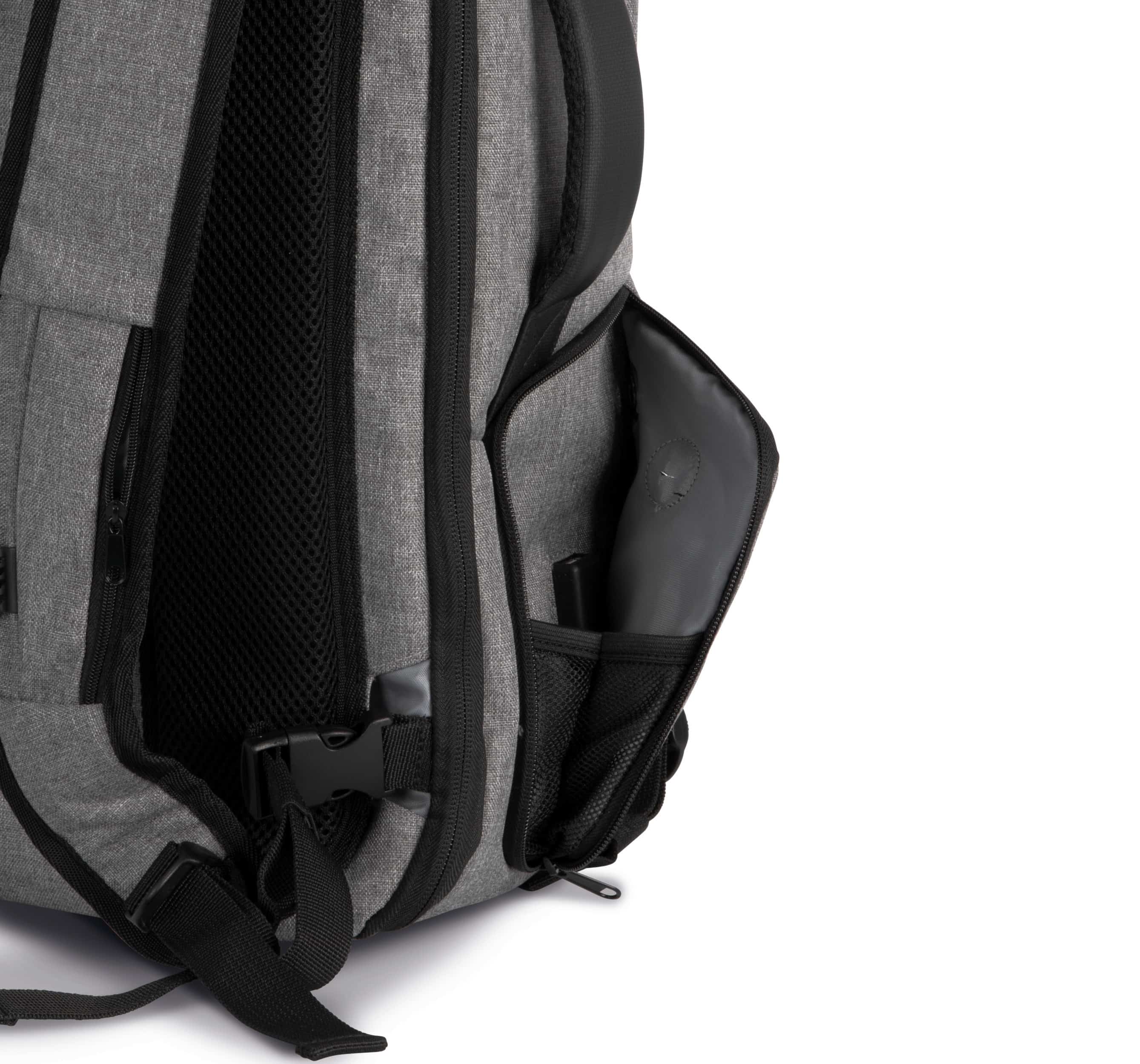 Diebstahlschutz-Rucksack aus Polyester.
