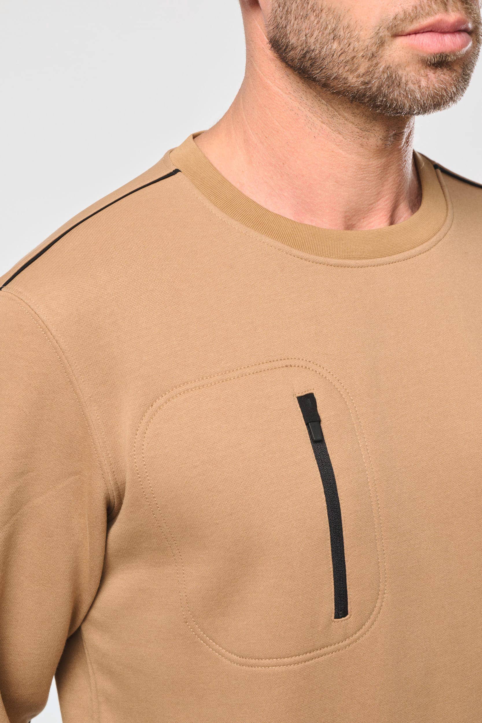 Day To Day Unisex-Sweatshirt mit kontrastfarbener Zip-Tasche