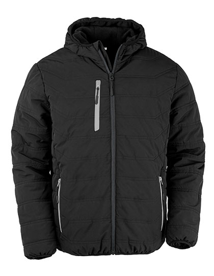 Recycled Black Compass Padded Winter Jacket