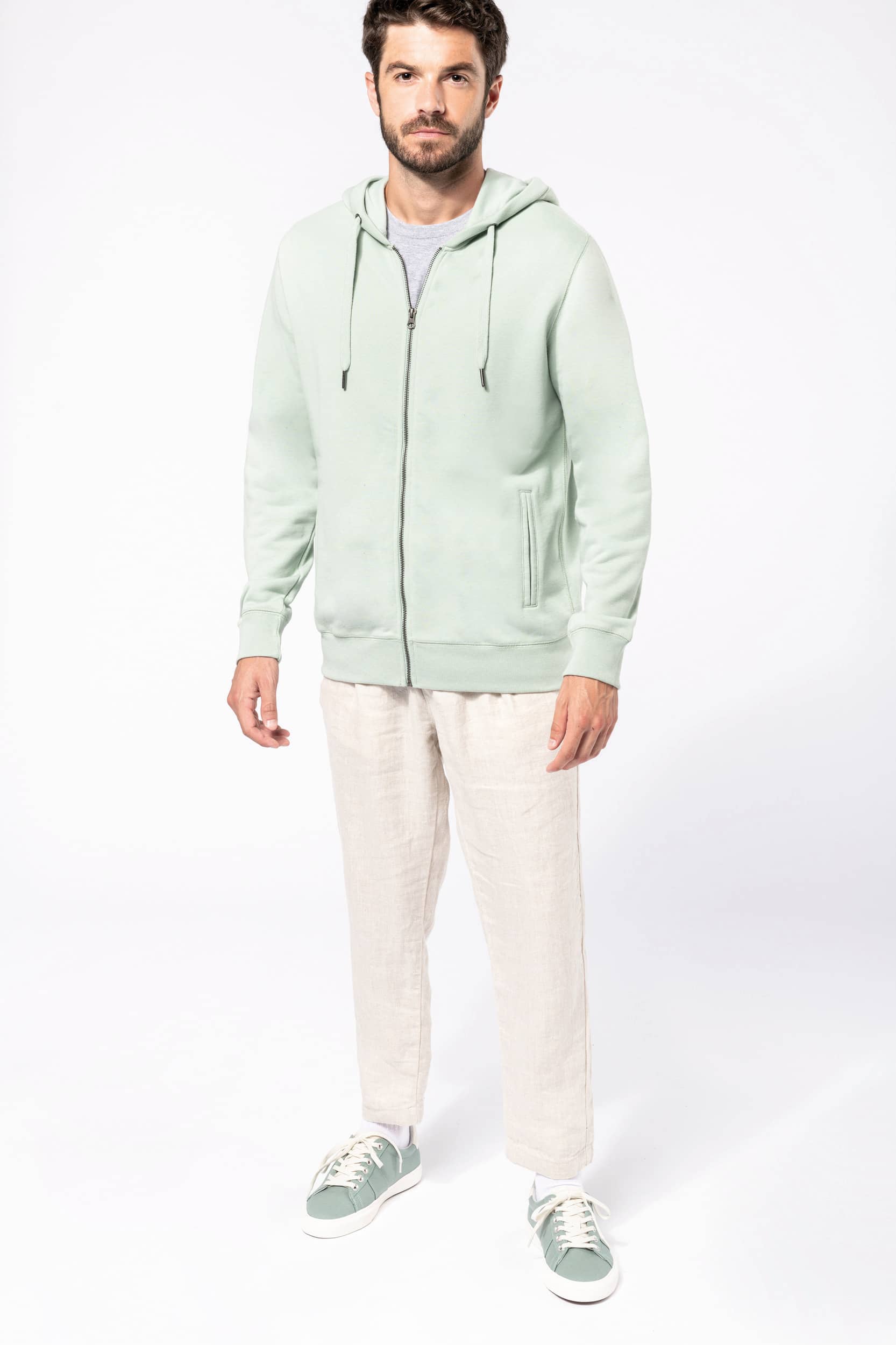Umweltfreundliches Unisex-Kapuzensweatshirt mit Reißverschluss