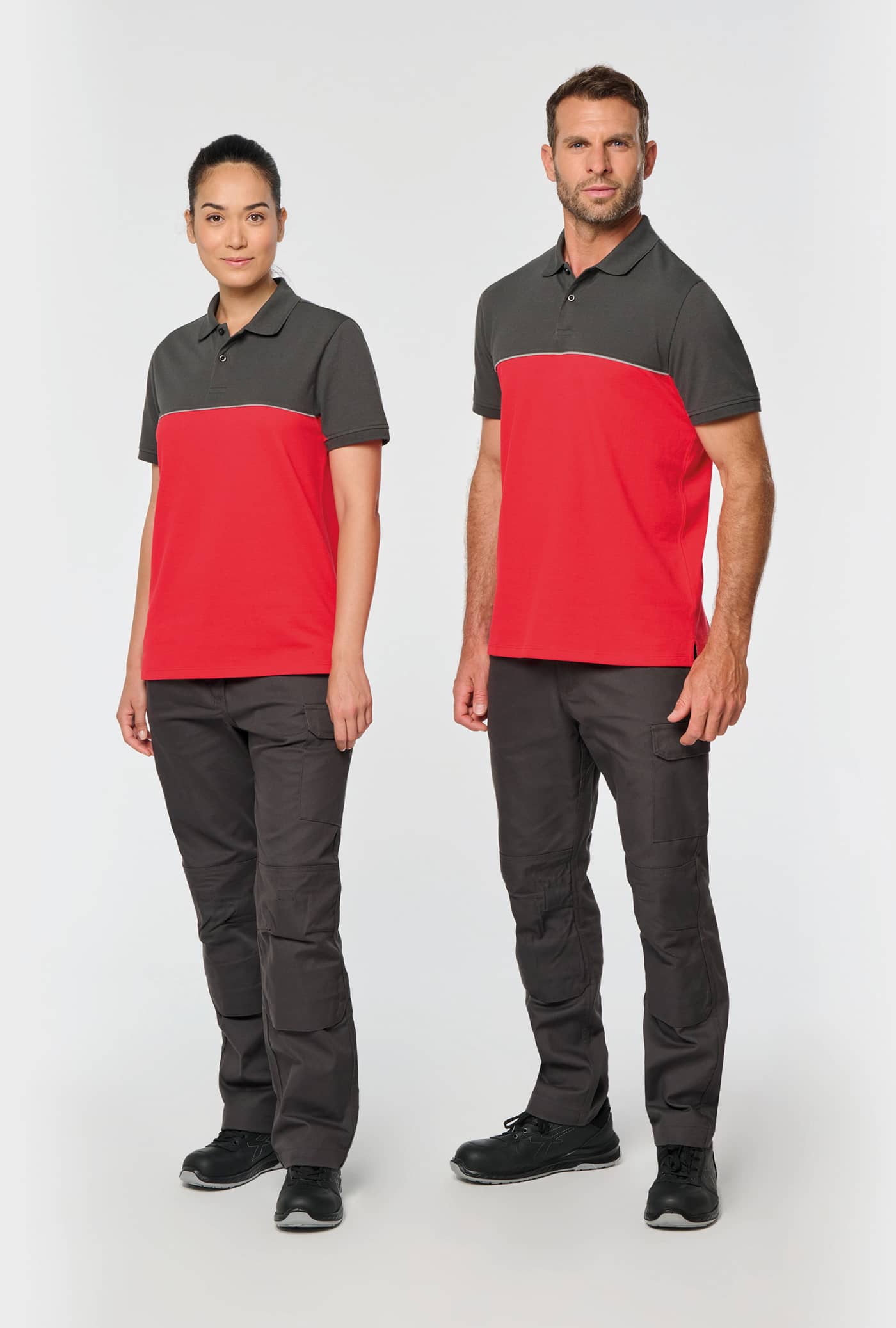 Zweifarbiges Kurzarm-Unisex-Polohemd