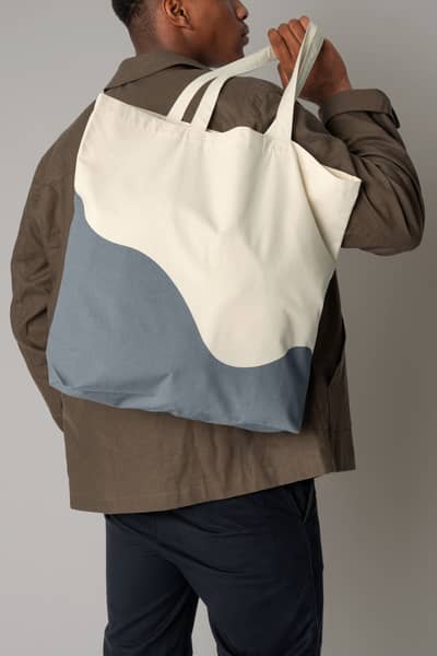 Organic Cotton Wave Print Maxi Bag