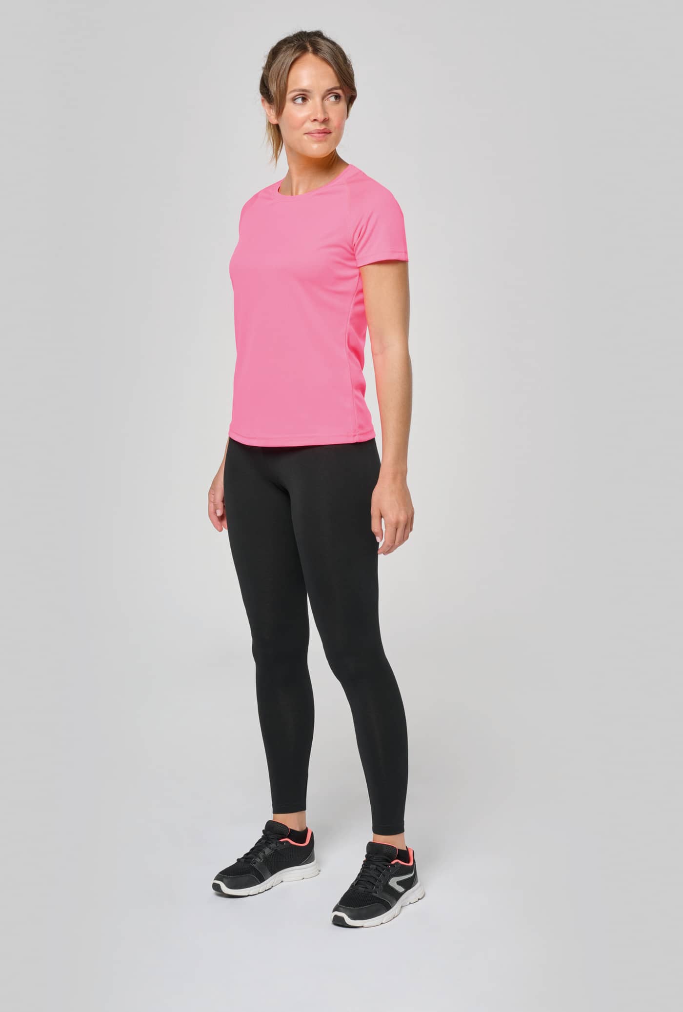 Damen Basic Sport Funktionsshirt Kurzarm - Fluorescent