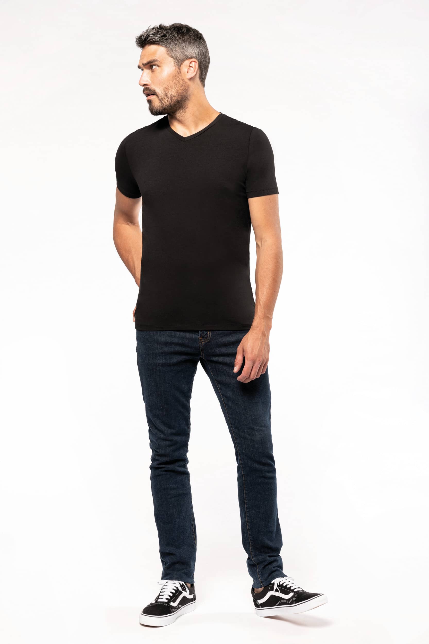 Kurzarm-T-Shirt mit V-Ausschnitt