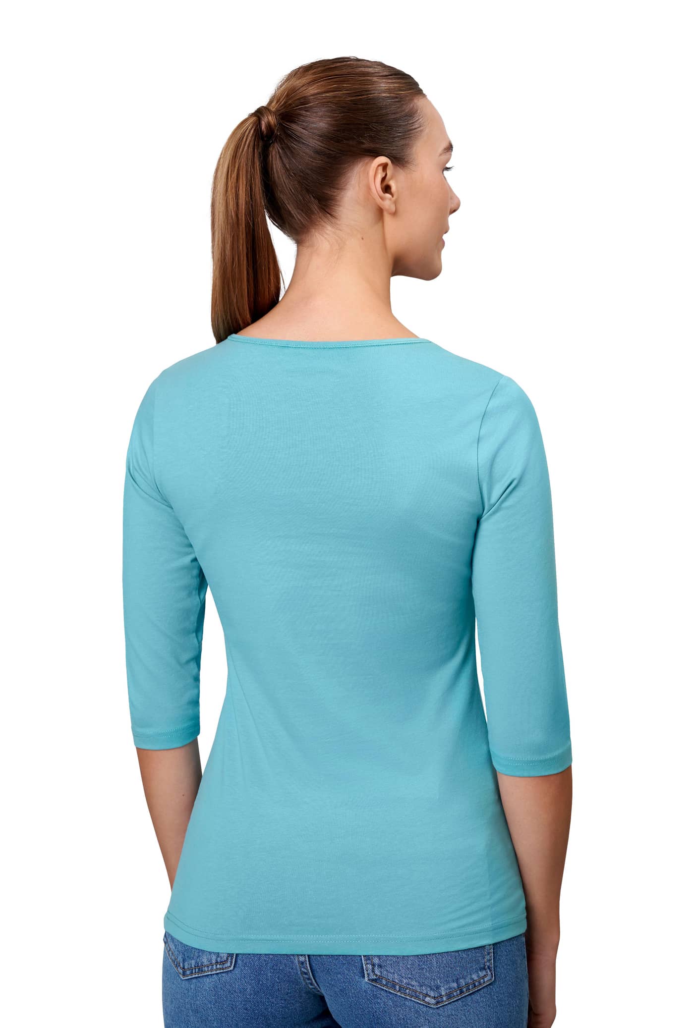 Stretch T-Shirt mit ¾ Ärmel für Damen