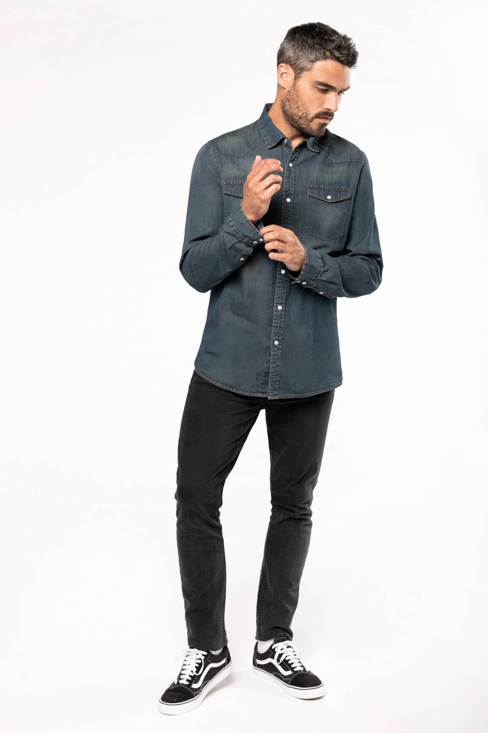 Herren Denim-Hemd langarm