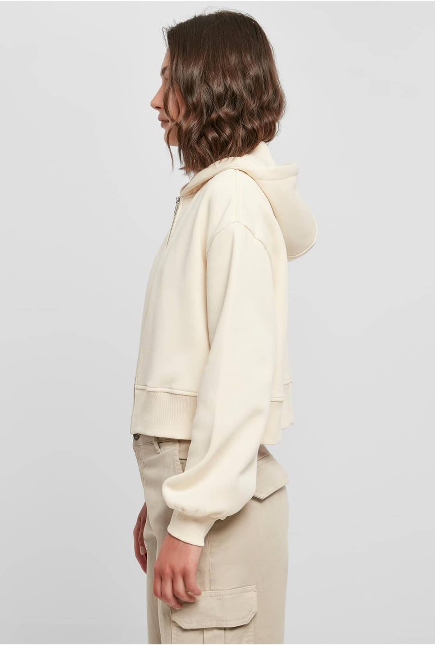 Ladies Short Oversized Zip Jacket