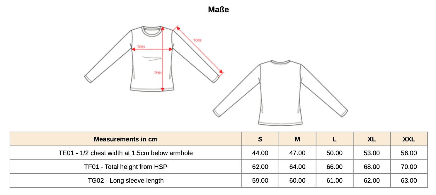 Damen Langarm-T-Shirt mit Rundhalsausschnitt