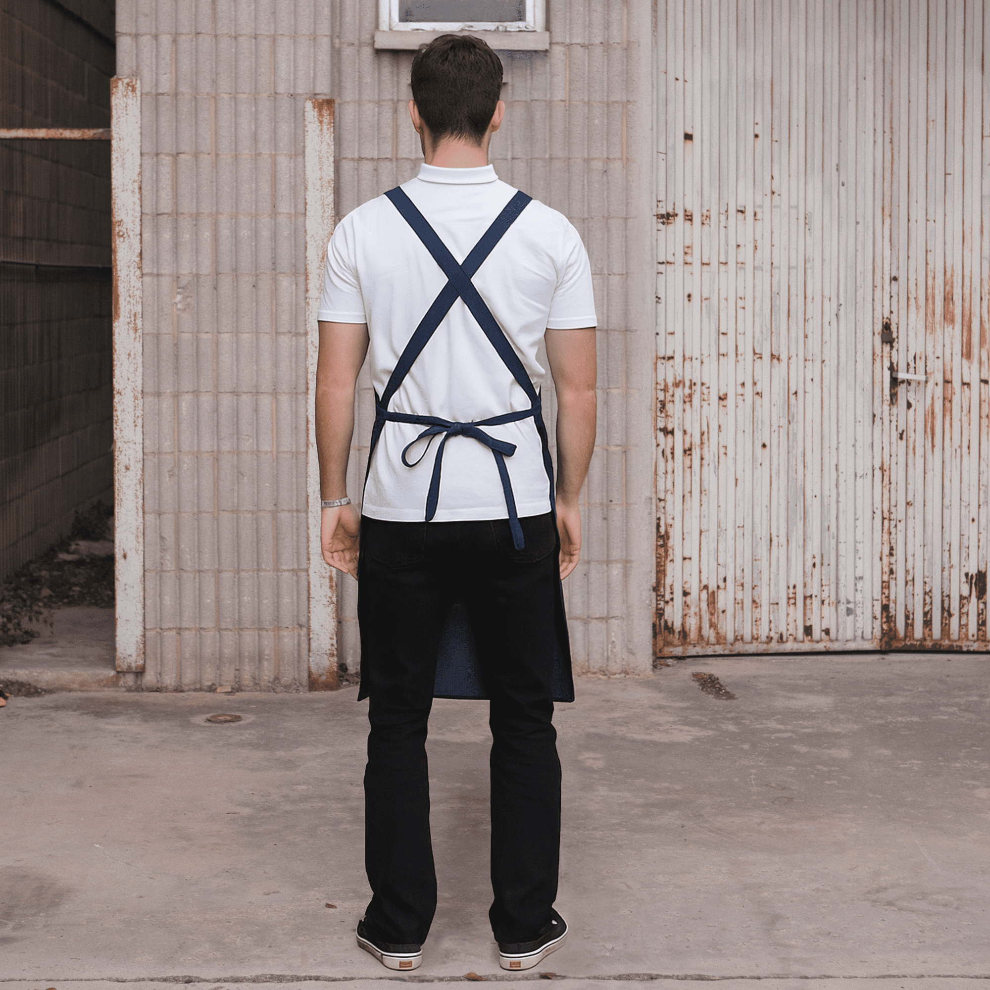 Barbecue apron with cross bands